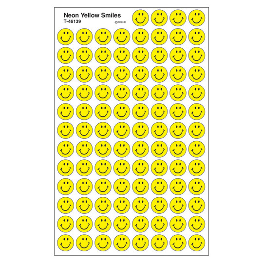 Neon Yellow Smiles superSpots Stickers, 800 ct