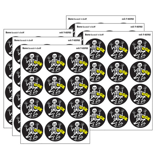 eek/Bone Scent Retro Scratch 'n Sniff Stinky Stickers, 24 Per Pack, 6 Packs