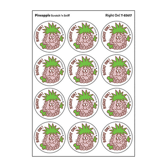 Right On!/Pineapple Scented Stickers, Pack of 24