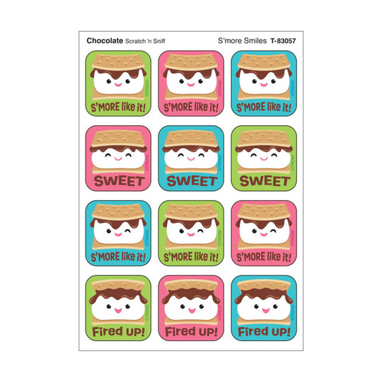 S'more Smiles, Chocolate Scent Scratch 'n Sniff Stinky Stickers, Pack of 48