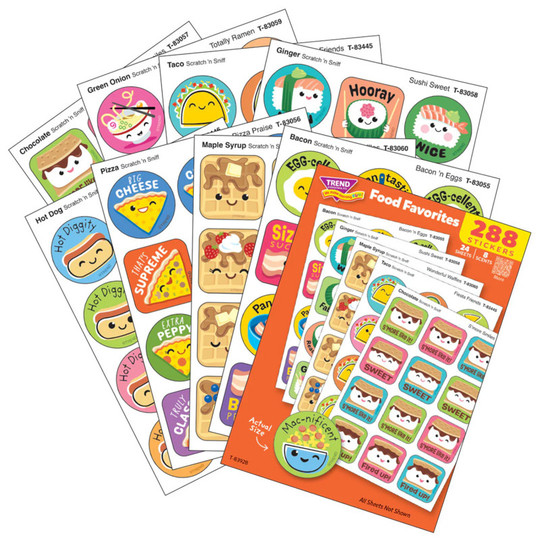 Food Favorites Scratch 'n Sniff Stinky Stickers Variety Pack, Pack of 288