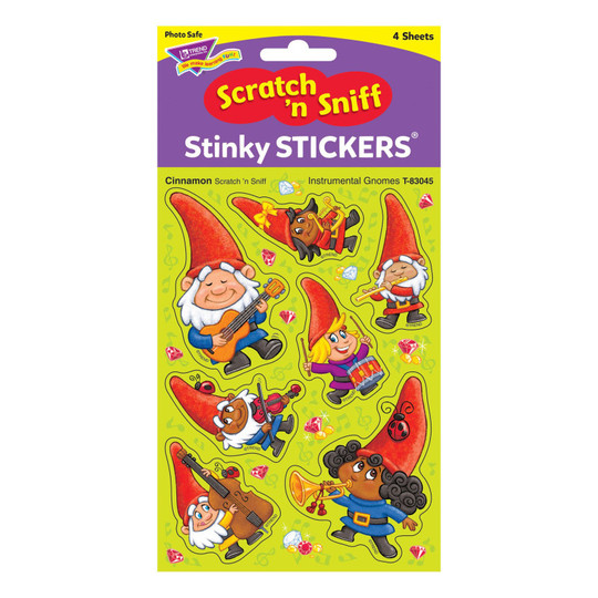Instrumental Gnomes/Cinnamon Mixed Shapes Stinky Stickers, 28 c