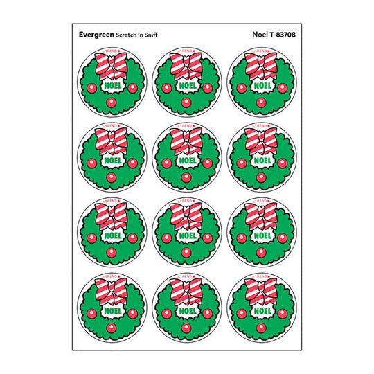 Noel/Evergreen Scent Retro Scratch 'n Sniff Stinky Stickers, 24 c