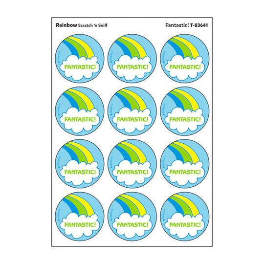 Fantastic!/Rainbow scent Retro Scratch 'n Sniff Stinky Stickers, 24 c