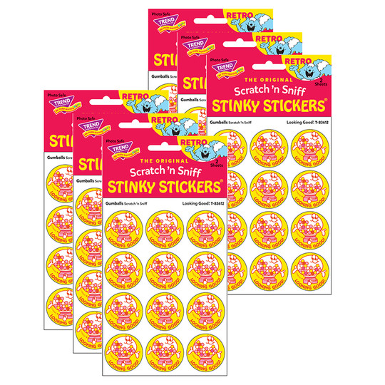 Looking Good!/Gumballs Scented Stickers, 24 Per Pack, 6 Packs