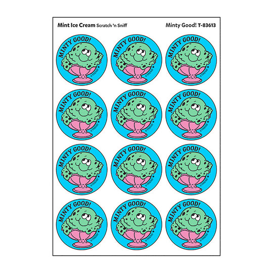 Minty Good!/Mint Ice Cream Scented Stickers, Pack of 24