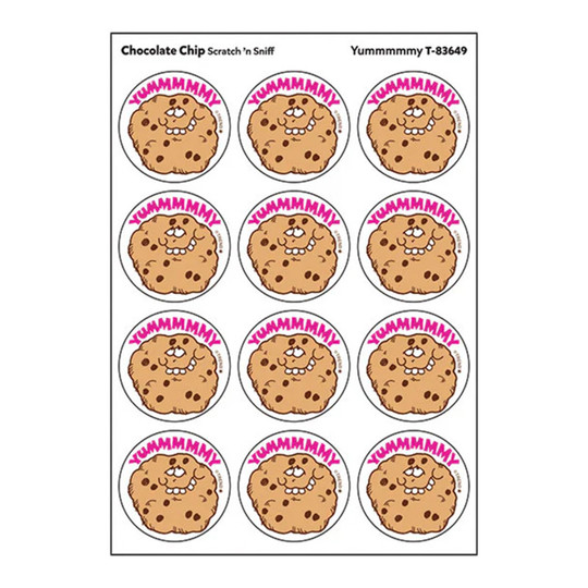 Yummmmmy/Chocolate Chip scent Retro Scratch 'n Sniff Stinky Stickers, 24 c