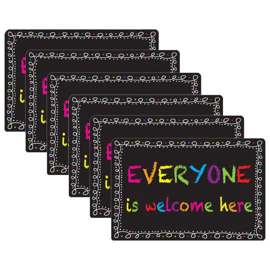Computer Mouse Pad, 8'' x 10'', Everyone is Welcome Here, Chalk Loop, Pack of 6