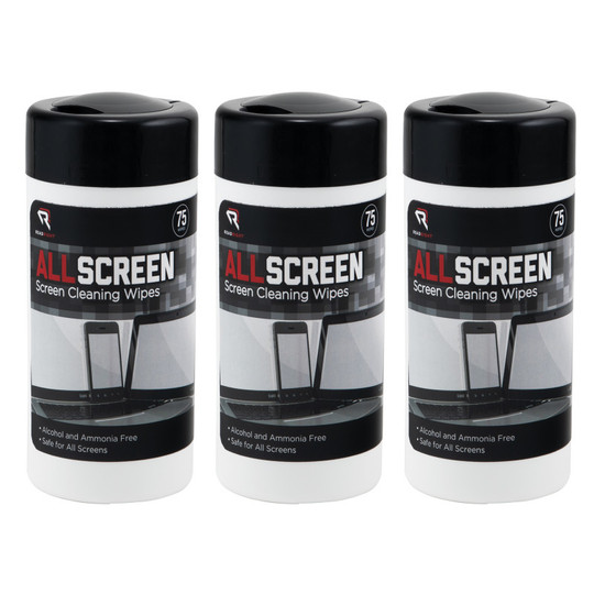AllScreen Screen Cleaning Wipes, 75 Per Tub, 3 Tubs