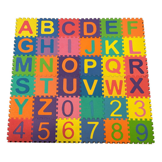 Foam Play Mat for Kids Interlocking Alphabet and Numbers (1.8x1.8x.40'')