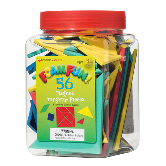 Foam Fun! Magnet Tangrams Pieces, Pack of 56