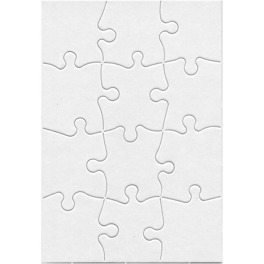 Compoz-A-Puzzle, 5 1/2'' x 8'' Rectangle, 12-Piece, Pack of 24