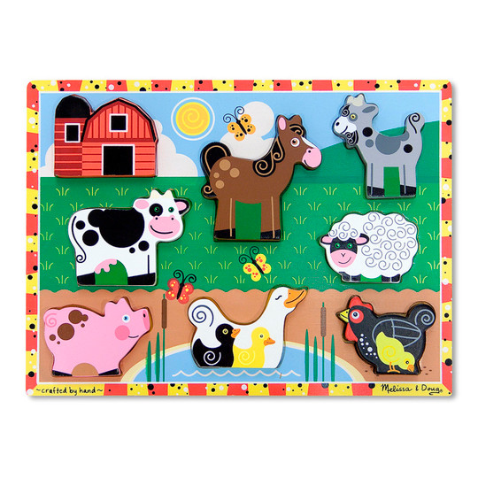 Farm Animals Chunky Puzzle, 9'' x 12'', 8 Pieces