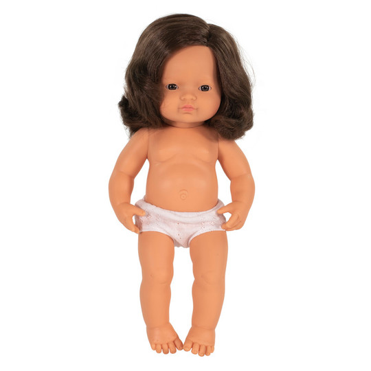 Anatomically Correct 15'' Baby Doll, Caucasian Girl, Brunette