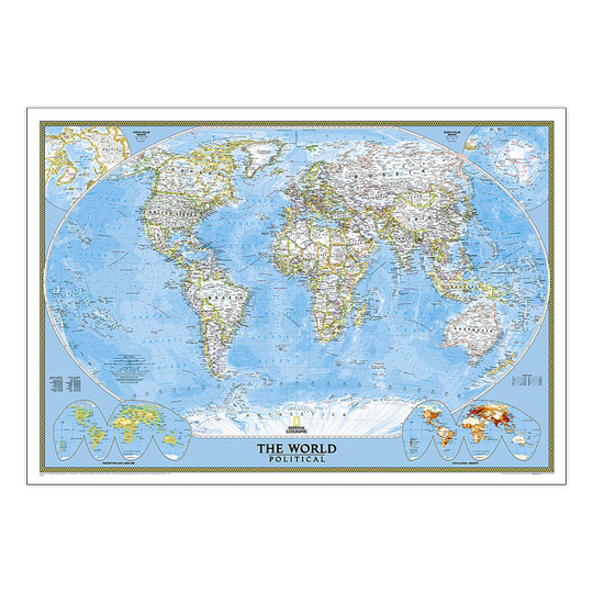 World Classic Map, Laminated, 4.5'' x 3.5''