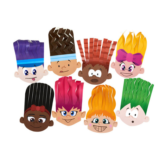 Scissor Skills Hair Cut Paper, 32 Faces