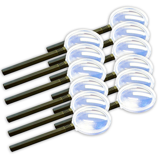 3X Magnifier, Plastic, 6'', Pack of 12