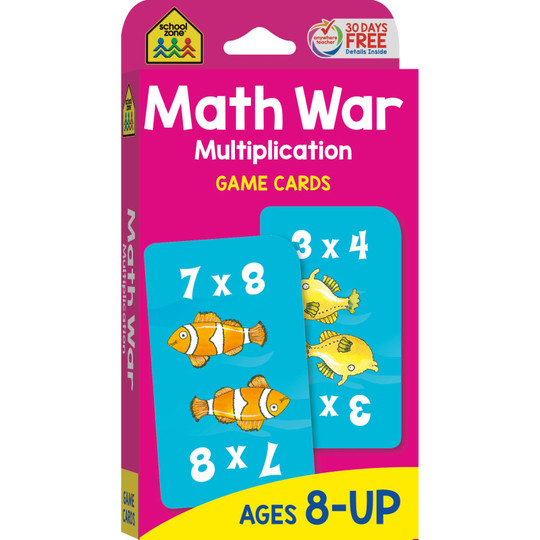 Math War Multiplication Game Cards