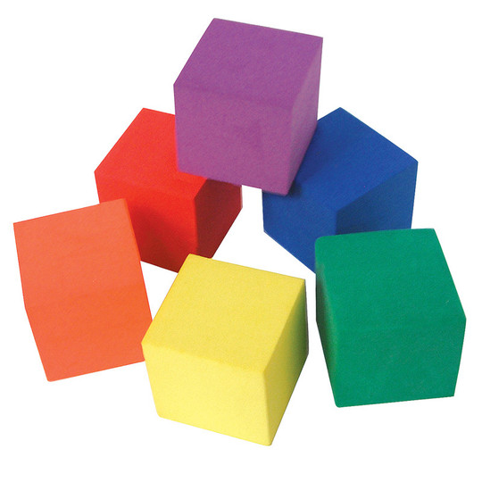 Foam Color Cubes, 1in, 30 Pieces