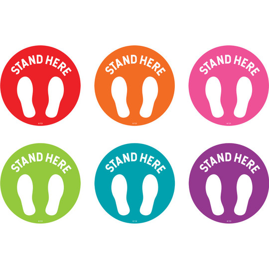 Spot On Stand Here Floor Markers, 4''