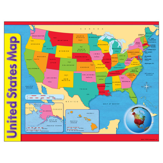 United States Map Learning Chart, 17'' x 22''