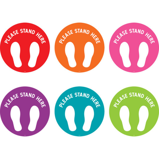 Spot On Carpet Markers Please Stand Here, 7'', Pack of 6