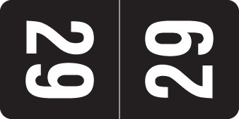 SMEAD 2029 BLACK Year Label 1"H X 1/2"W TOP TAB 500/RL