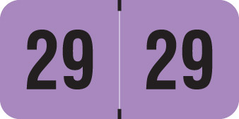 PMA FLUORESCENT 2029 FL VIOLET Year Label 3/4"H X 1-1/2"W END TAB 500/ROLL