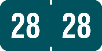 SMEAD 2028 TEAL Year Label 3/4"H X 1-1/2"W END TAB 500/ROLL