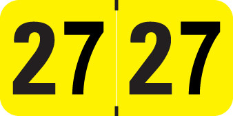 MEDICAL ARTS PRESS 2027 YELLOW Year Label 3/4"H X 1-1/2"W END TAB 500/ROLL