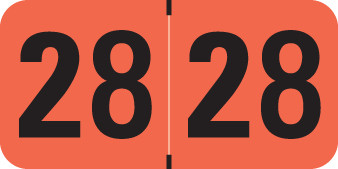 MEDICAL ARTS PRESS 2028 RED Year Label 3/4"H X 1-1/2"W END TAB 500/ROLL