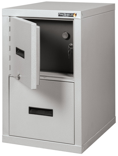 FireKing Safe In A File Fireproof Pedestal File Cabinet - Hidden Safe And File Drawer - 18W 22D - 2S1822-DDSSF