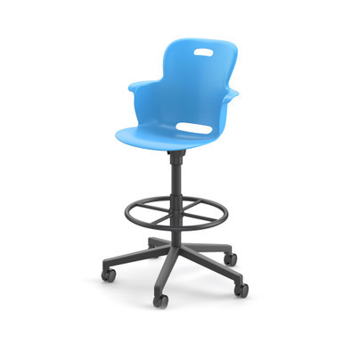 Sky Ethos Stool-Height Swivel Chair with 5-Star Base with Hard Casters (25 in W x 20 in D x 25 i