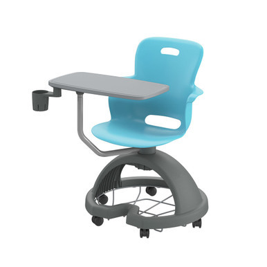Sky Ethos 18-Inch Storage-Base Swivel Chair with Adjustable Worktop, Cup Holder, Backpack Storage, and Hard Casters (25 in W x 2