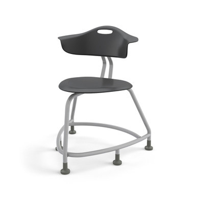Black 360 Classroom Chair with Back, Floor Glides (26 in W x 31.25 in D x 26 in H)