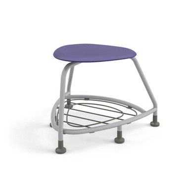 Navy Backless 360 Classroom Chair with Bag Rack and Floor Glides (26 in W x 18 in D x 26 in H)