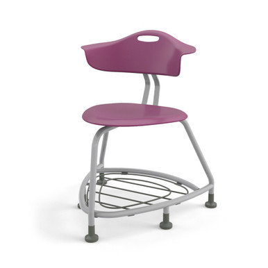 Purple 360 Classroom Chair with Back, Bag Rack and Floor Glides (26 in W x 31.25 in D x 26 in H)