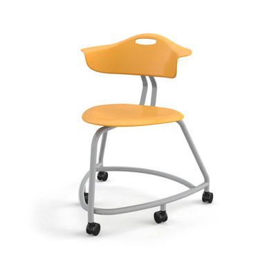 Orange 360 Classroom Chair with Back, Soft-Roll Casters (26 in W x 31.25 in D x 26 in H)
