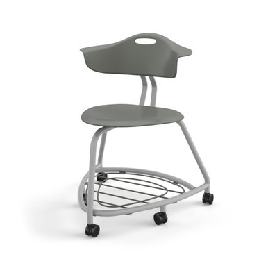 Storm 360 Classroom Chair with Back, Bag Rack and Soft-Roll Casters (26 in W x 31.25 in D x 26 in H)