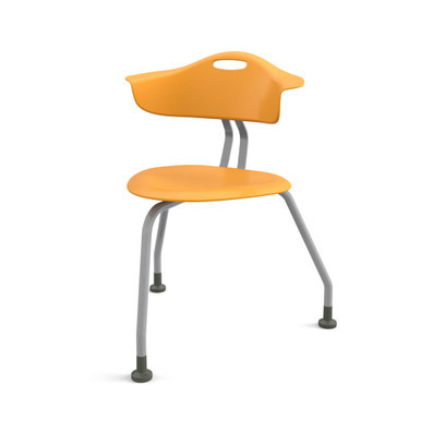Orange 360 Three-Leg Chair with Back and Floor Glides (26 in W x 31.25 in D x 26 in H)