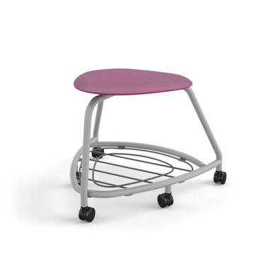 Purple Backless 360 Classroom Chair with Bag Rack and Soft-Roll Casters (26 in W x 18 in D x 26 in H)