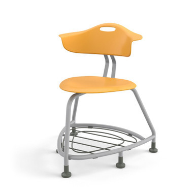 Orange 360 Classroom Chair with Back, Bag Rack and Floor Glides (26 in W x 31.25 in D x 26 in H)