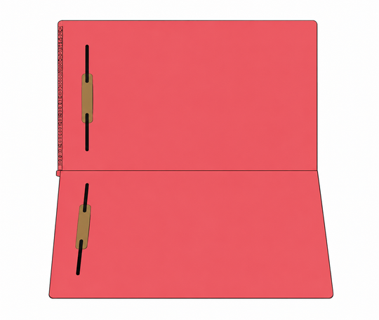 Kardex RED Legal Size Alpha Folders - 2 Heat bonded fasteners in 1 & 3 - 50 per box