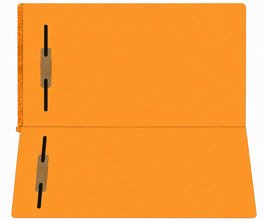 Kardex ORANGE Legal Size Alpha Folders - 2 Heat bonded fasteners in 1 & 3 - 50 per box