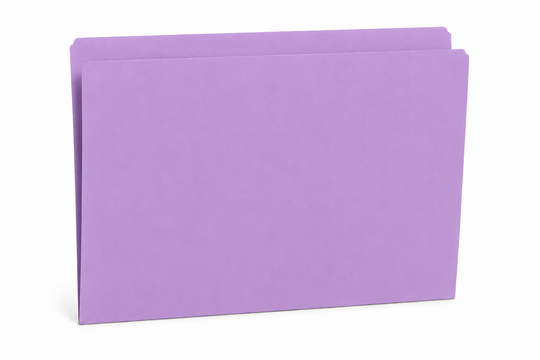 Top Tab Folder - 11Pt. Lavender - Legal Size with Reinforced Full Cut Tab - 100/BX