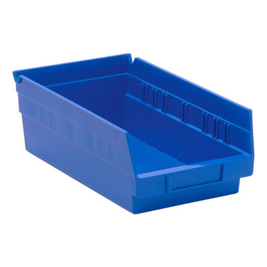 Blue Economy Shelf Bin - 12'' x 7'' x 4'' - Case of 24 (11.625 in W x 4 in D x 6.625 in H)