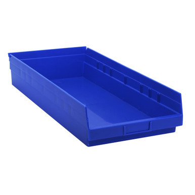 Blue Economy Shelf Bin - 24'' x 11'' x 4'' - Case of 6 (23.625 in W x 4 in D x 11.125 in H)