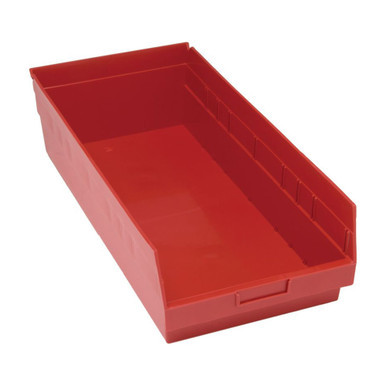Red Economy Shelf Bin - 24'' x 11'' x 6'' - Case of 6 (23.625 in W x 6 in D x 11.125 in H)