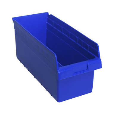 Blue Economy Shelf Bin - 18'' x 8'' x 8'' - Case of 10 (17.875 in W x 8 in D x 8.375 in H)