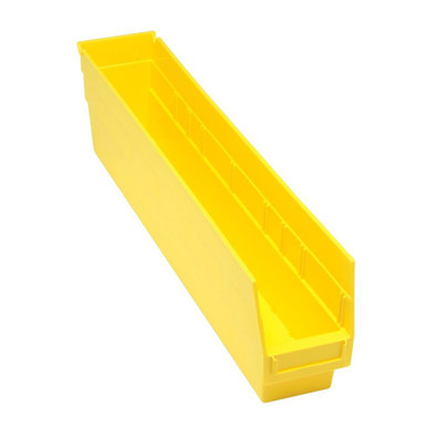 Yellow Economy Shelf Bin - 24'' x 4'' x 6'' - Case of 16 (23.625 in W x 6 in D x 4.125 in H)